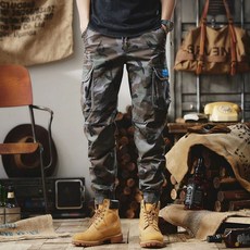 튼튼한 카고 밀리터리 워크웨어 팬츠, 1개, A688 그레이 카모플라주 여름용