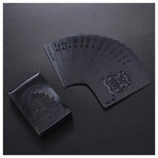블랙 카드 놀이 포커 방수 게임 데크 금박 매직 선물 내구성, 15.Type 1, 1개