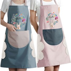 아리보나 1+1 방수앞치마 타올앞치마 2개, 1세트, 핑크+블루