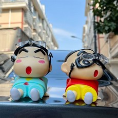 신짱구 차량용 장식품 패키지 루프/트렁크 인테리어 피규어 자동차 액세서리 귀여운 차량꾸미기, 블루+레드, 1개