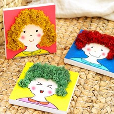 스칸디아모스 액자 만들기 키트 얼굴 원예 수업 중학생 어르신 노인 diy 자화상, 액자 만들기(모스 색상 랜덤 25g)