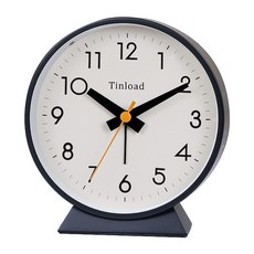 ECLATIS Tinload 11.4cm4.5인치 앤티크 레트로 아날로그 알람 시계 수동 조명이 있는 소형 무소음 책상 스누즈 거실 침실 침대 옆 책상용그린 30082, 블랙