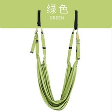 兒童瑜伽伸展帶 門上倒立拉力繩, 1個, 綠色