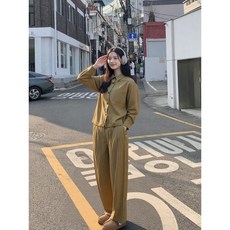 JAJU 브라운 여 라이트 링클 셔츠 J112303004_P383726344 549906