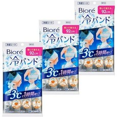 비오레 초대형 냉각시트 냉밴드 92cm 일본 땀티슈 쿨링시트 3개입 x 3개, 3