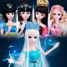 台灣熱賣 葉羅麗娃娃玩具芭比冰公主羅麗仙子仿真關節娃娃套裝禮盒60cm, 情公主（1衣1鞋）送兔子擺件,高約60厘米娃-官方正版, 1個