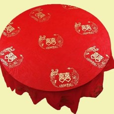 [一百張]一次性防水防油污防燙圓桌家用塑料桌布飯店酒席喜慶用品, 1個, 全新料紅色180cm*180cm,十包（100張）