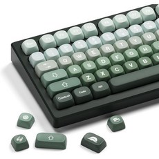 XVX 말차 와가시 PBT 키캡MOA 키캡 커스텀 키보드 60 65 75 100 사이드 염료 승화 5개 체리 게테론 MX 스위치 키보드용 132개 세트 그라디언트 그린, Green, 1개