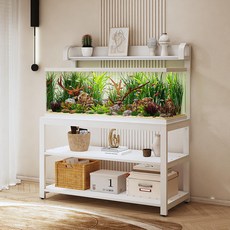 沁心家居 多功能魚缸架 鐵藝家用魚缸櫃 底櫃 底座 桌子, 1個, 【其他顏色】魚缸層可調節60-80,50x30x144cm無櫃【不含魚缸】