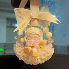 汽車掛飾 創意可愛吊飾 汽車內飾後視鏡裝飾 禮物, 1個, 鈴蘭花-不送娃