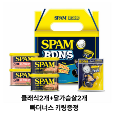 스팸 기획(클래식+닭가슴살) + 빠더너스 키링 증정, 4개
