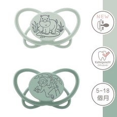 nip My Butterfly 安撫奶嘴, 動物款二階5-18m 森綠色, 含收納盒, 1套