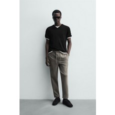 [국내발송] ZARA 남성 이지케어 조거 웨이스트 팬츠 - 라이트 카키 0347/890/506 446821