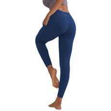 ALONG FIT 여성용 네일 방지 레깅스 비치지 않는 요가 팬츠 휴대폰 포켓 포함 복부 컨트롤 전체 길이/카프리 타이츠