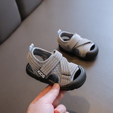 DFMEI 男童夏季新款嬰幼兒學步鞋防滑女童鞋網面鞋兒童涼鞋