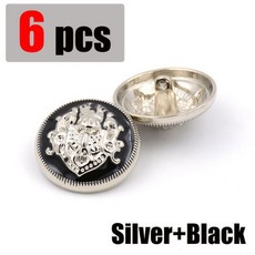 고급단추 6 개대 10-28mm 영국 스타일 고급 금속 단추 의류 코트 브랜드 패션 20mm 20mm × 골드 화이트, 20mm * 실버 블랙, 실버 블랙