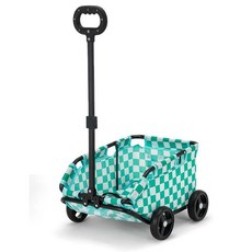 寵物貓推車 貓咪狗狗拉車 輕便可摺疊 外出手推車, mini綠格子迷你寵物拉車, 1個