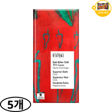 Vivani 비바니 70% 카카오 칠리 다크 초콜릿 사은품 추가증정, 5개
