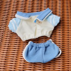 10cm 인형옷 봉제 선물 키링 인형 꾸미기 의상, N. 블루 운동복, 1개