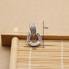 項鏈扣 雙開萬能扣 安全扣 鑲鑽 DIY配件 手鏈百搭扣 吊墜連接扣, 1個, 1衹【白金色大號】安全扣款