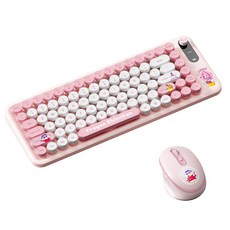 哆啦A夢蠟筆小新J10無線鍵盤滑鼠套裝 臺灣72H發貨 靜音電腦通用辦公鍵鼠套裝, 蠟筆小新粉色套裝