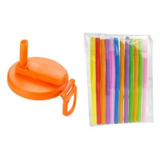 GHSHOP 빨대 소다캔 커버 컴팩트 휴대용 빨대 포함 여행 하이킹 캠핑용, 6cm, 피.피 ..., 주황색, 1개