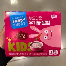 푸디버디 부드러운 유기농 쌀밥, 140g, 3개