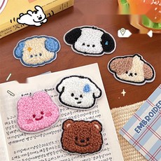 접착식 강아지 와펜 스티커 옷 구멍 수선 자수패치, 6. 별얼룩