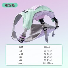 狗狗涼感胸揹帶夏季專用降溫外出遛狗繩輕薄透氣背心式寵物牽引繩, 1個, 蒂安綠