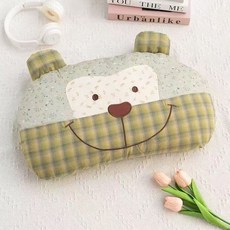 全棉卡通蕎麥枕 吸汗透氣 可拆洗兒童學生成人枕芯, 碎花猴綠色1
