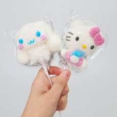 산리오 캐릭터즈 마시멜로 롤리팝 미니 캔디 간식, 3개, 45g