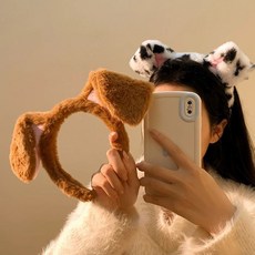 동물 머리띠 생일 파티 놀이공원, 1개, A56.포근 멍멍이-갈색
