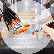 평 붓 8호 5개 글씨붓 미술도구 아크릴붓 정물화브러시 부드러운모 그림도구