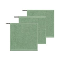 송월타월 30수 비비드 고리 손수건30, 3개, 그린