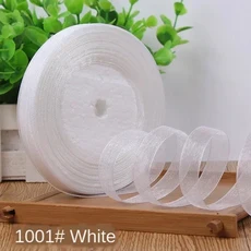 리본 크리스마스 파티 홈 DIY 선물 포장 웨딩 장식 테이프 DIY 쉬폰 리본, 화이트, 12mm Organza, 09 하얀색