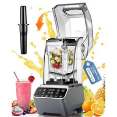 사운드 쉴드가 장착된 MOGAN 상용 블렌더 2200W 콰이어트 스무디 주방 및 레스토랑용 65온스 헤비 듀티 산업용 전문 믹서 10단 속도 셀프 클리닝, DIY Modes1