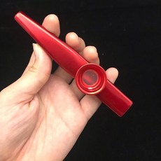 白毛猴樂器 金屬 KAZOO 卡祖笛 奧福樂器 ORFF 多色可選 附贈笛膜, 1個, 紅色(笛子+笛膜1片)