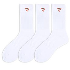 GUESS SCKS 삭스 양말 게스 로고자수 미듐 반파일 장목 3족, 그레이