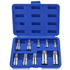 SPEEDWOX 10pcs XZN 소켓 세트 트리플 스퀘어 스플라인 비트 소켓 4MM-18MM 메트릭, 10개, Silver 10개, Silver