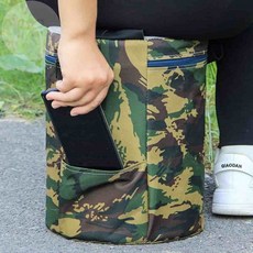 이동식 의자 원형 작은 소형 수납 의자 작업용 카모플라쥬 스티로폼 옥스포드 접이식 다용도 등산용 휴대용, 포켓 농사용의자(밀리터리18cm)