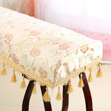 新古典古箏罩防塵罩，布藝防滑，適用163-165cm古箏，新款鵰花設計，保護樂器, 雕花珠穗淡金色, 1個