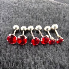 舉飾無雙 316L 鈦鋼經典款設計紅色耳釘, 1個
