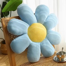 허니잼 예쁜 꽃 쿠션 모찌 방석 사무실 의자 엉덩이방석 50cm, 블루