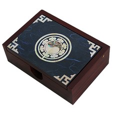 국선옻칠 외국인선물 양면 자개 나전칠기 자개보석함 명함 선물포장, 04 태극(청색)