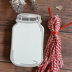 空白吊牌 空白留言卡 復古手工空白漂流瓶心愿墻貼教室牛皮吊牌diy禮物裝飾留言卡片 牛皮紙吊牌 個性吊牌 衣服吊牌, 大號白色無字漂流瓶50張D+棉繩10米, 1個