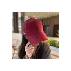 韓版潮流棒球帽女款破洞個性化鴨舌帽 顯臉小, 酒紅,均碼 54-58cm, 1個