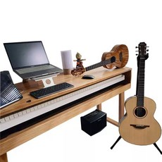 미디테이블 피아노 책상 전자 건반 음악 스튜디오, 140x50x85 (내부 133x18cm)