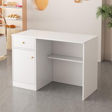 카운터 안내대 프론트 데스크 카페 계산대 원목무늬 안내, 웜화이트 100 x 45x100 좌고우저