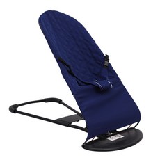 접이식 흔들 의자 침대 신생아침대 신생아, 다크 블루 다이아몬드+나무 구슬 장난감