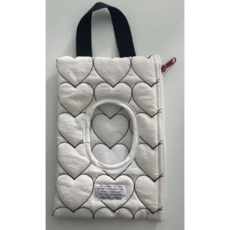 귀여운 손잡이 물티슈 커버 케이스, 크림화이트